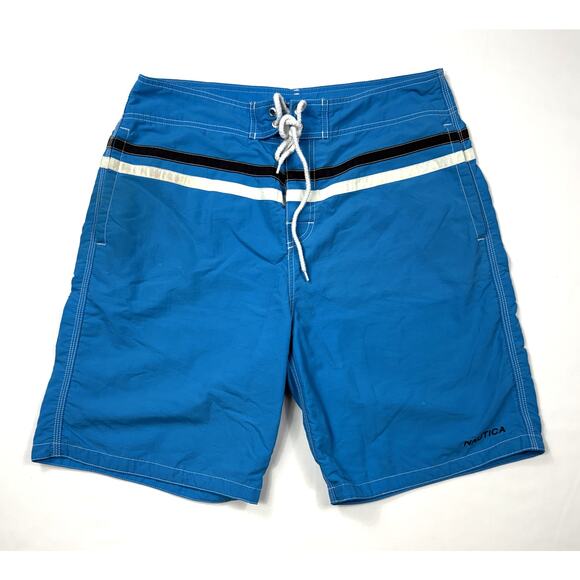 Nautica Other - Vintage Nautica Swim Trunks Mens Sz 32 Blue drawstring stripes accent bands